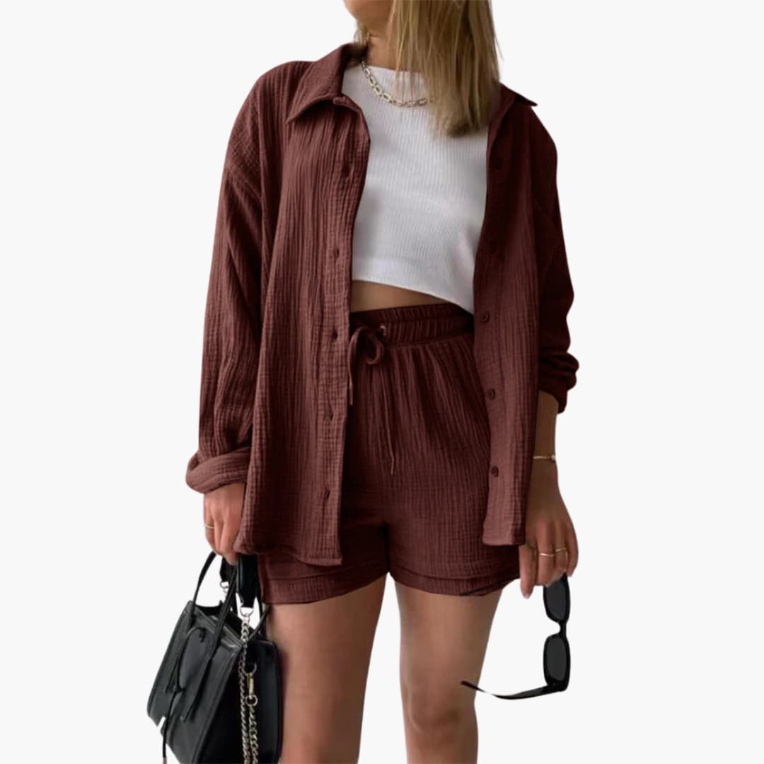 Gemma | Relaxed Loungewear Set with Button-Up Shirt