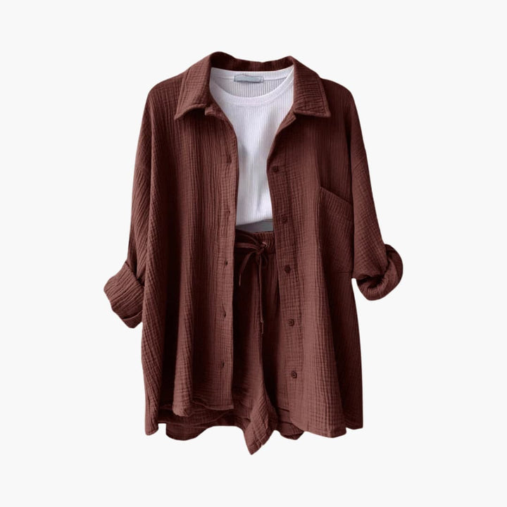Gemma | Relaxed Loungewear Set with Button-Up Shirt