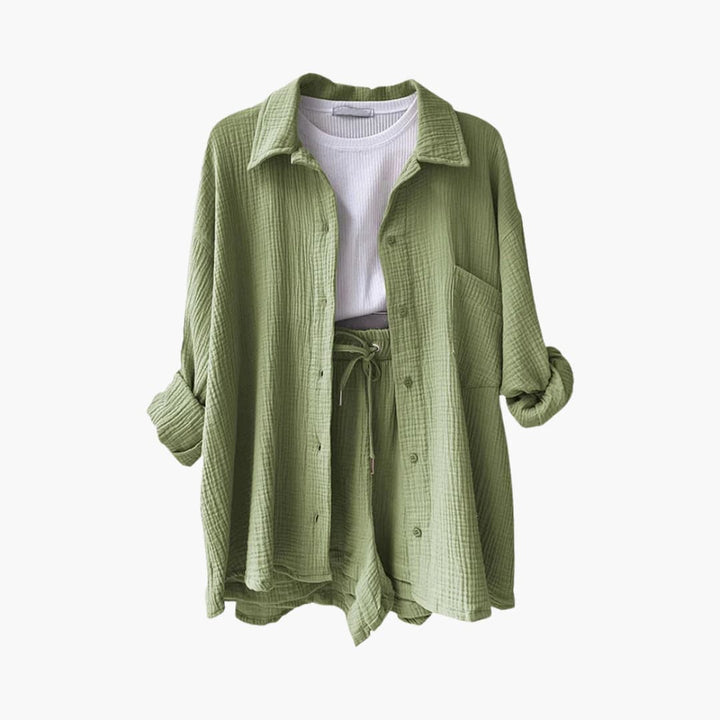 Gemma | Relaxed Loungewear Set with Button-Up Shirt