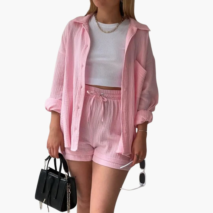 Gemma | Relaxed Loungewear Set with Button-Up Shirt