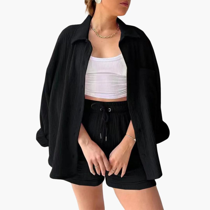 Gemma | Relaxed Loungewear Set with Button-Up Shirt