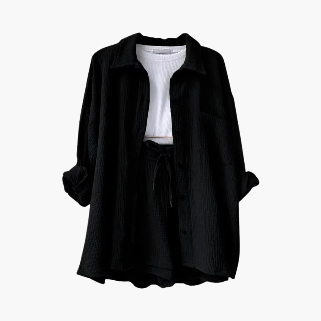 Gemma | Relaxed Loungewear Set with Button-Up Shirt