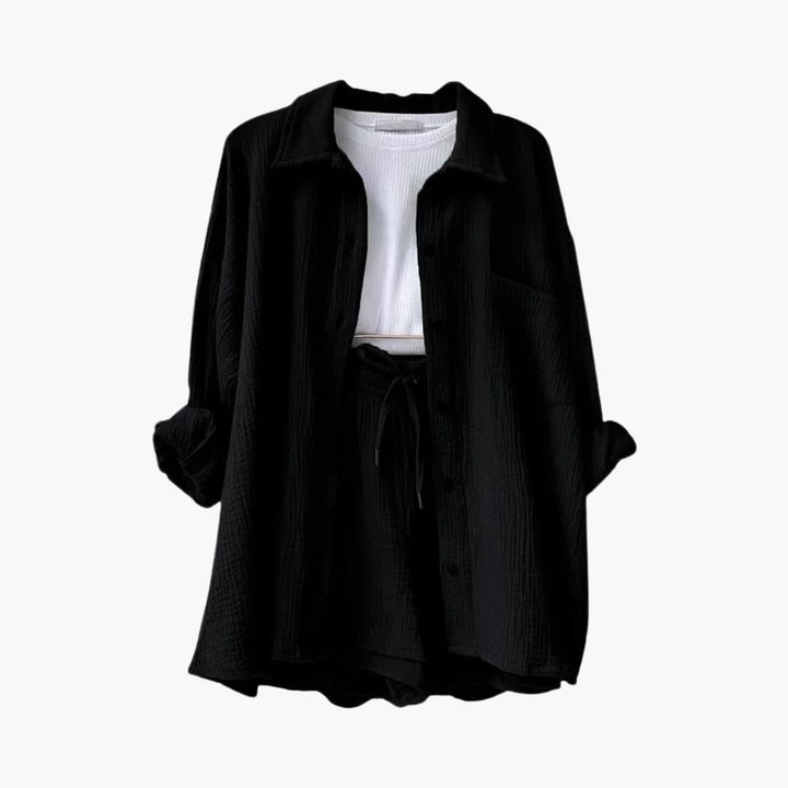 Gemma | Relaxed Loungewear Set with Button-Up Shirt