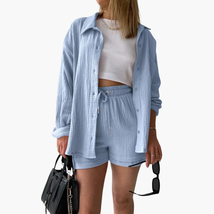 Gemma | Relaxed Loungewear Set with Button-Up Shirt