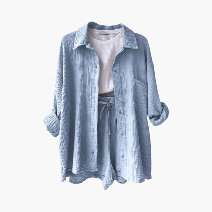 Gemma | Relaxed Loungewear Set with Button-Up Shirt