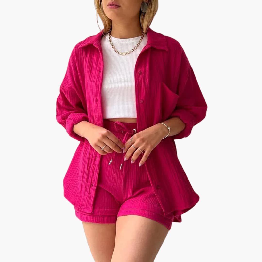 Gemma | Relaxed Loungewear Set with Button-Up Shirt