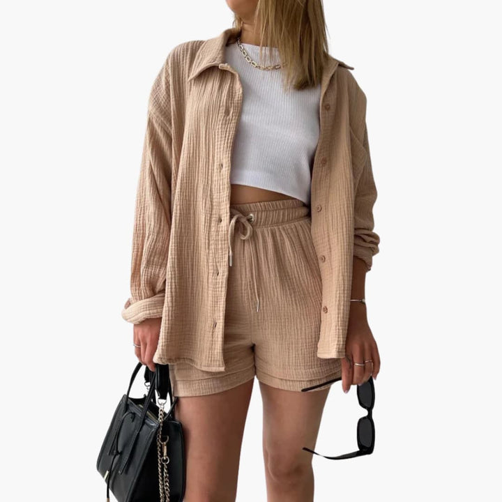 Gemma | Relaxed Loungewear Set with Button-Up Shirt