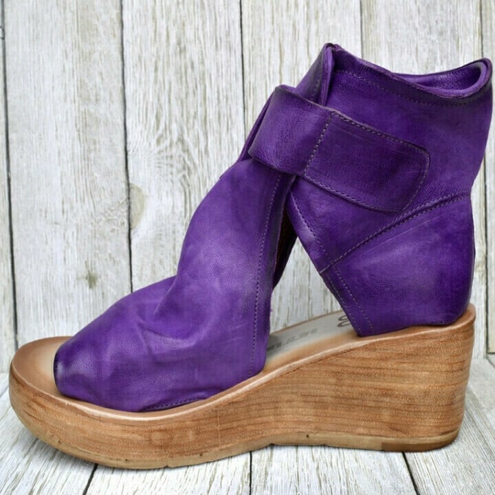 Geraldene | Boho Wedge Sandals with Buckle Strap
