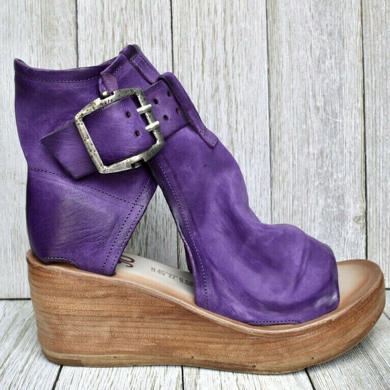 Geraldene | Boho Wedge Sandals with Buckle Strap