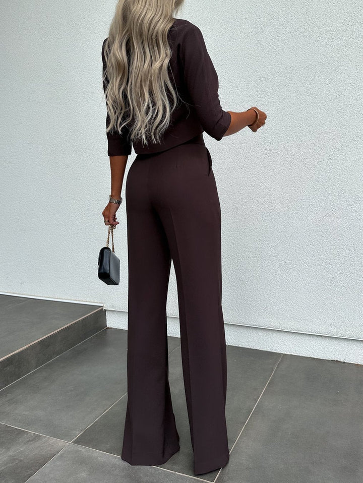Geraldine | Chic Two Piece Set with Wide Leg Pants