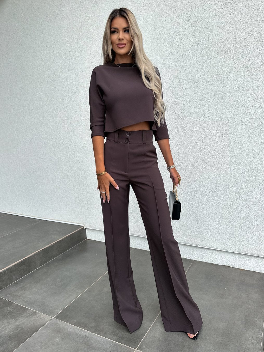 Geraldine | Chic Two Piece Set with Wide Leg Pants