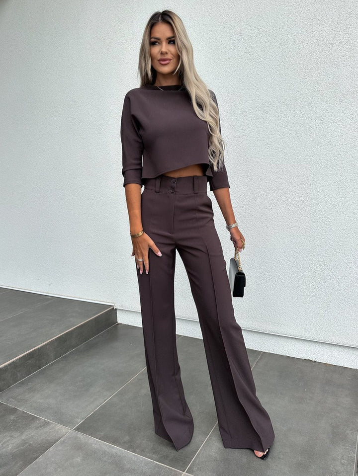 Geraldine | Chic Two Piece Set with Wide Leg Pants