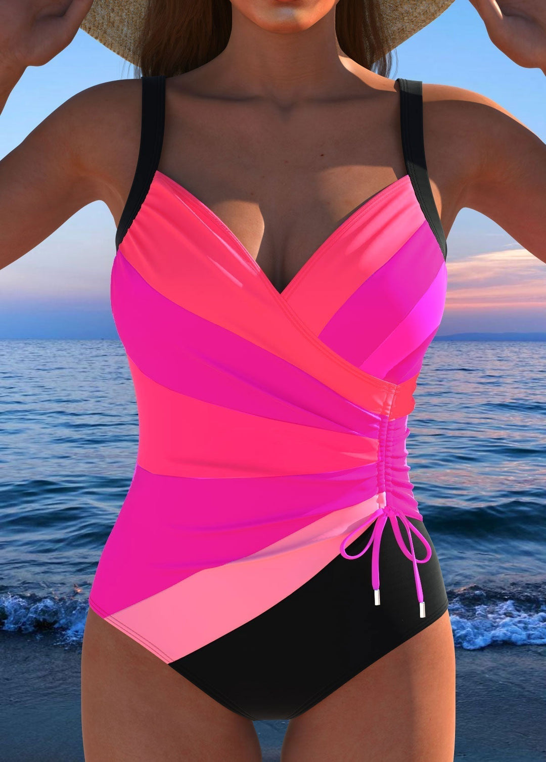 Gina | Wrap One Piece Swimsuit with Ruched Side