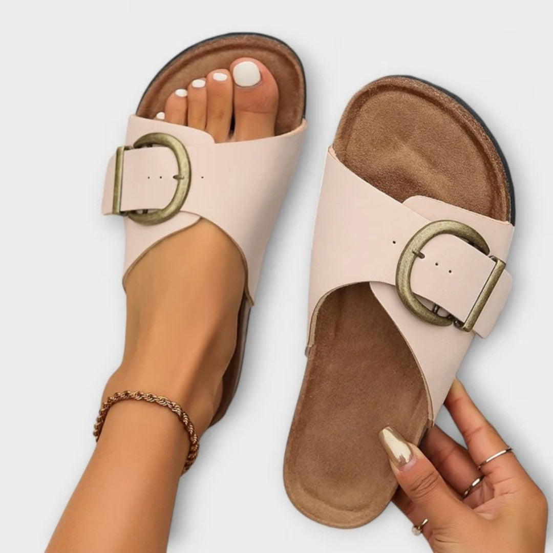 Gracie | Classic Slide Sandals with Buckle Strap