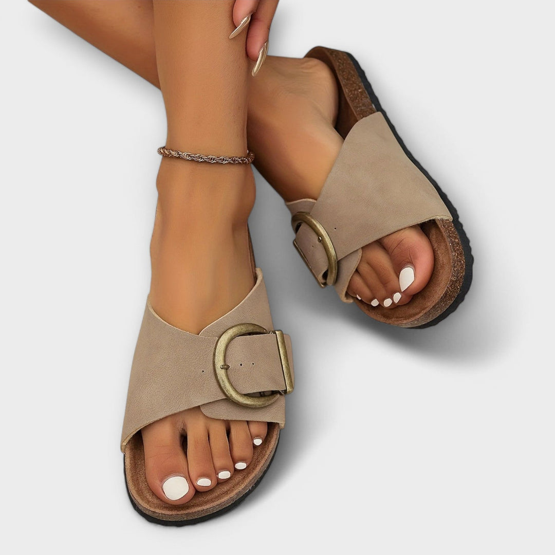 Gracie | Classic Slide Sandals with Buckle Strap