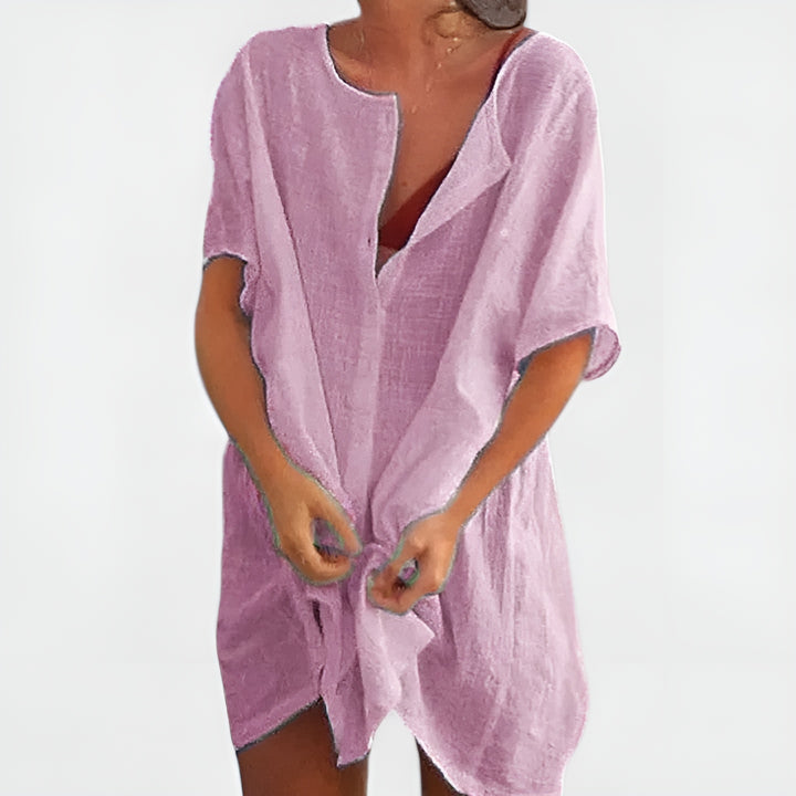 Greylin | Relaxed Tunic Dress with Button Front