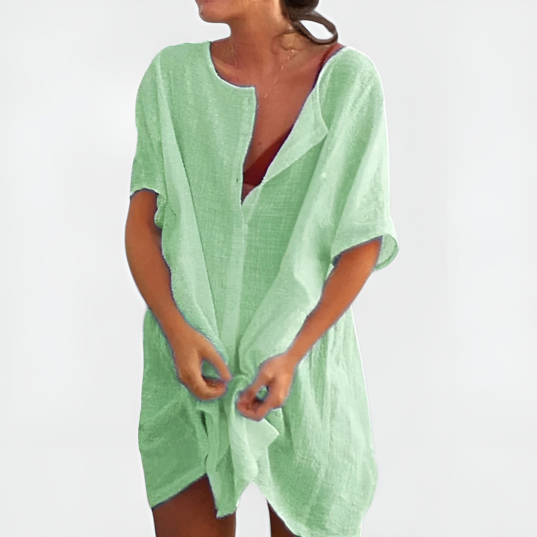 Greylin | Relaxed Tunic Dress with Button Front
