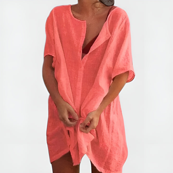 Greylin | Relaxed Tunic Dress with Button Front