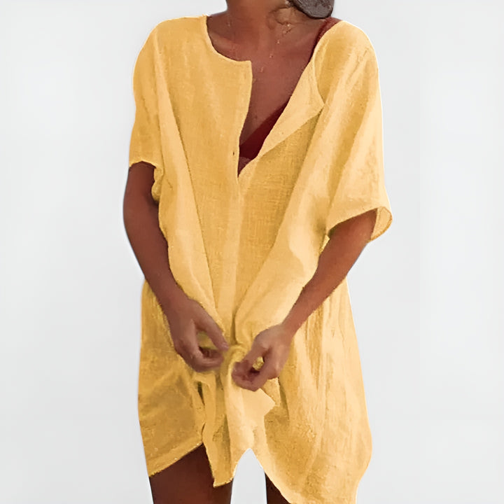 Greylin | Relaxed Tunic Dress with Button Front