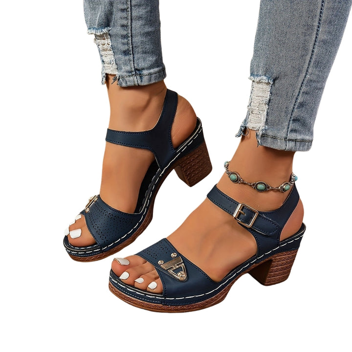 Grisel | Block Heel Sandals with Buckle Strap