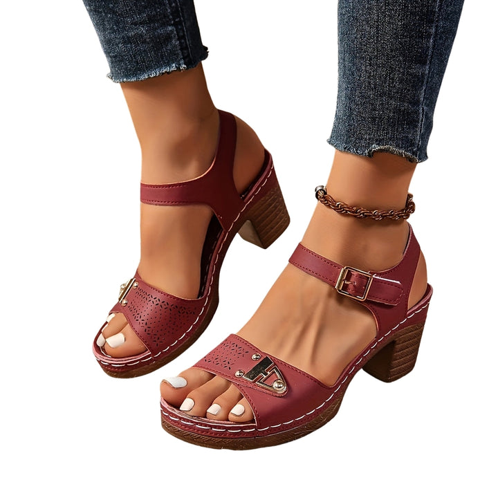 Grisel | Block Heel Sandals with Buckle Strap