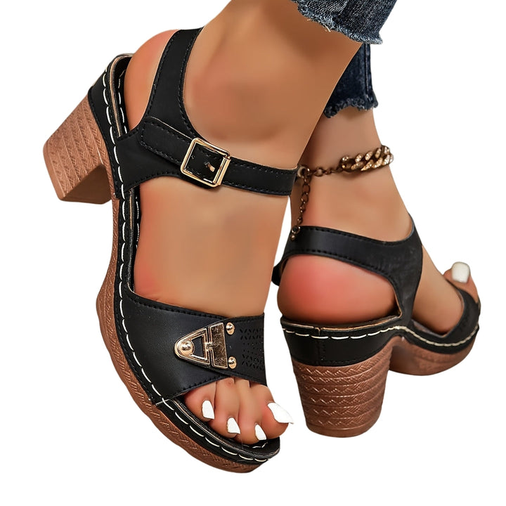 Grisel | Block Heel Sandals with Buckle Strap