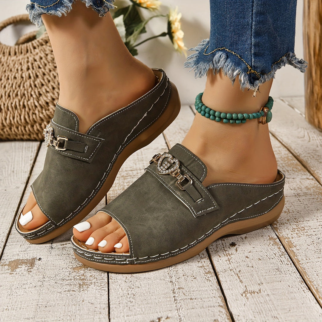 Grizelda | Slip-On Sandals with Metal Detail