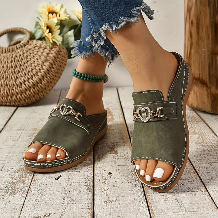 Grizelda | Slip-On Sandals with Metal Detail