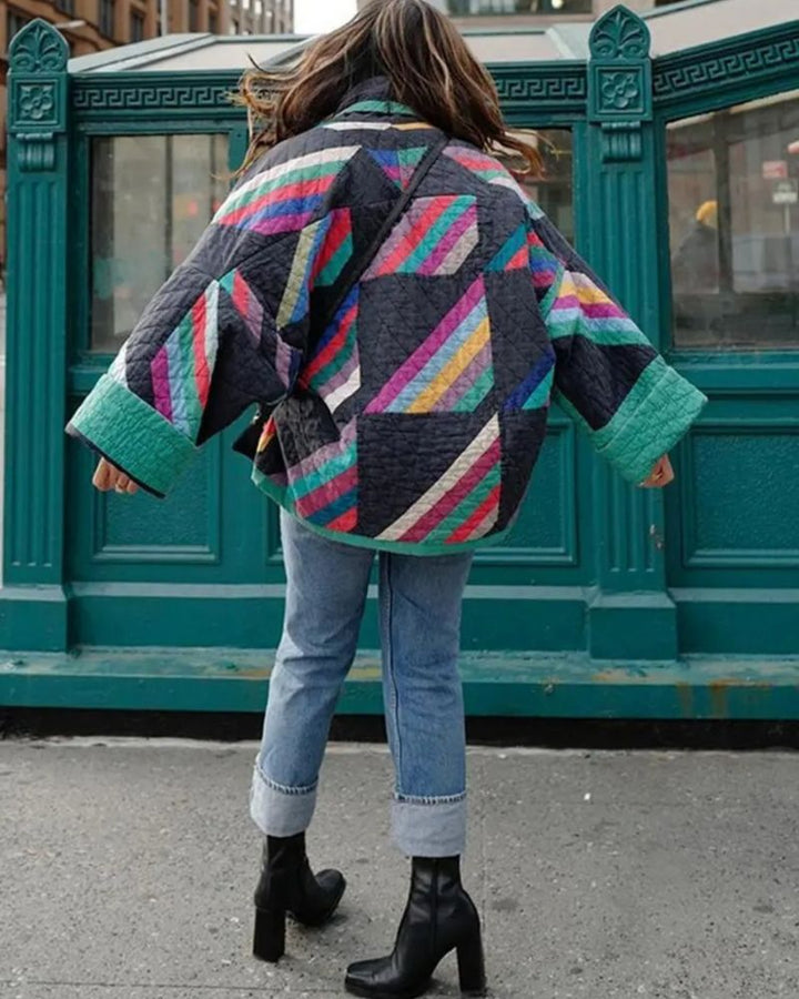 Halo | Quilted Kimono Jacket with Geometric Pattern