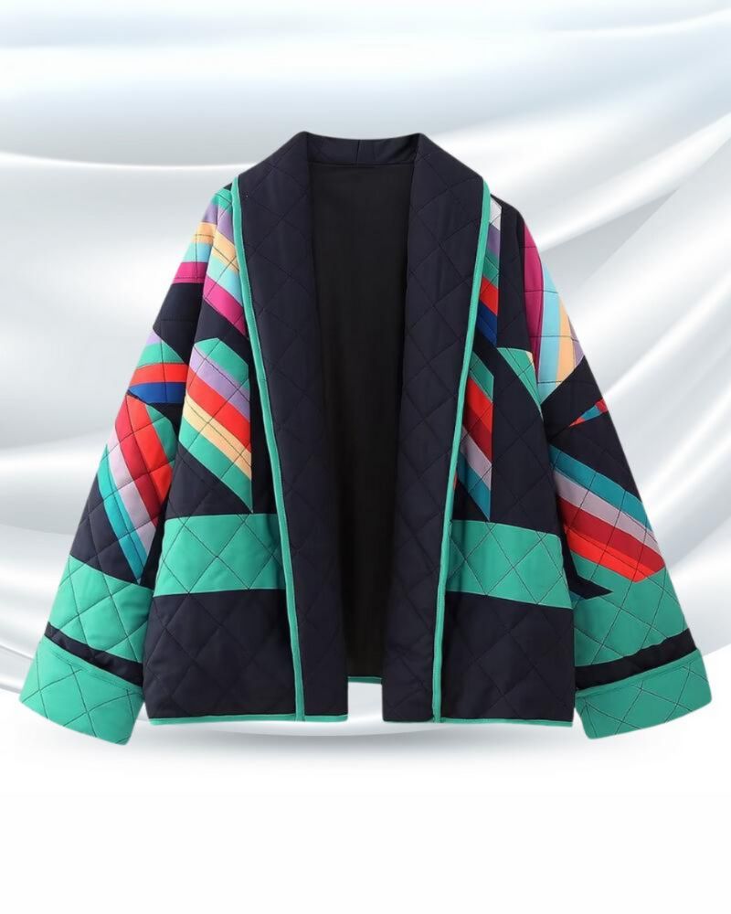 Halo | Quilted Kimono Jacket with Geometric Pattern