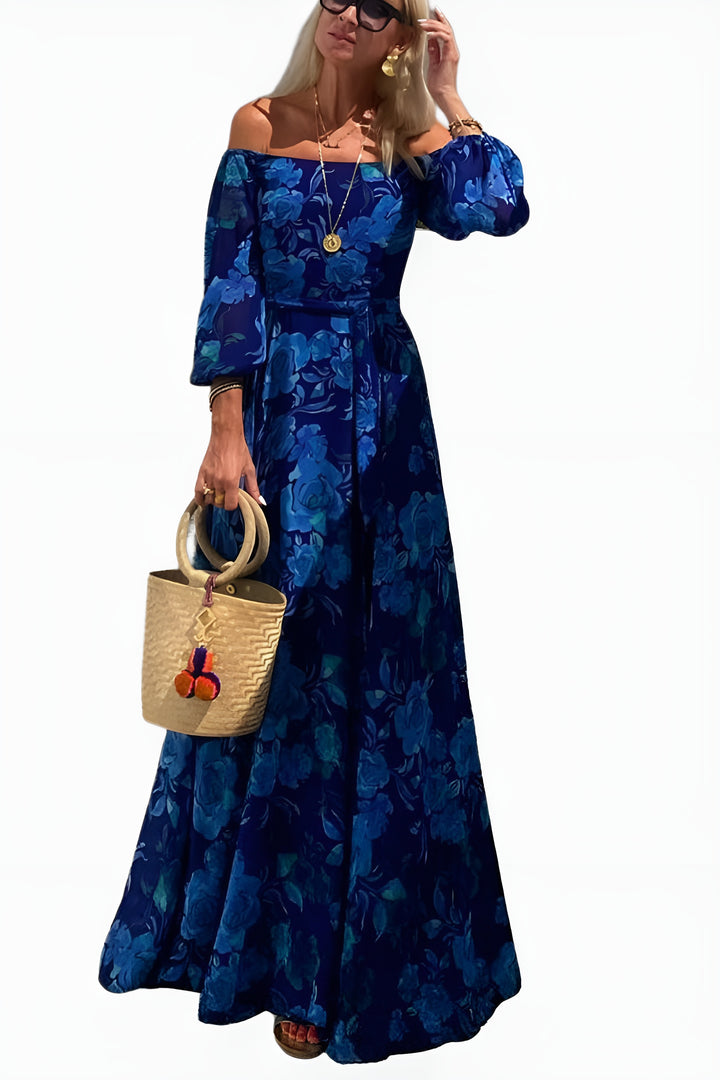 Halyvendra | Wedding Guest Floral Off Shoulder Maxi Dress