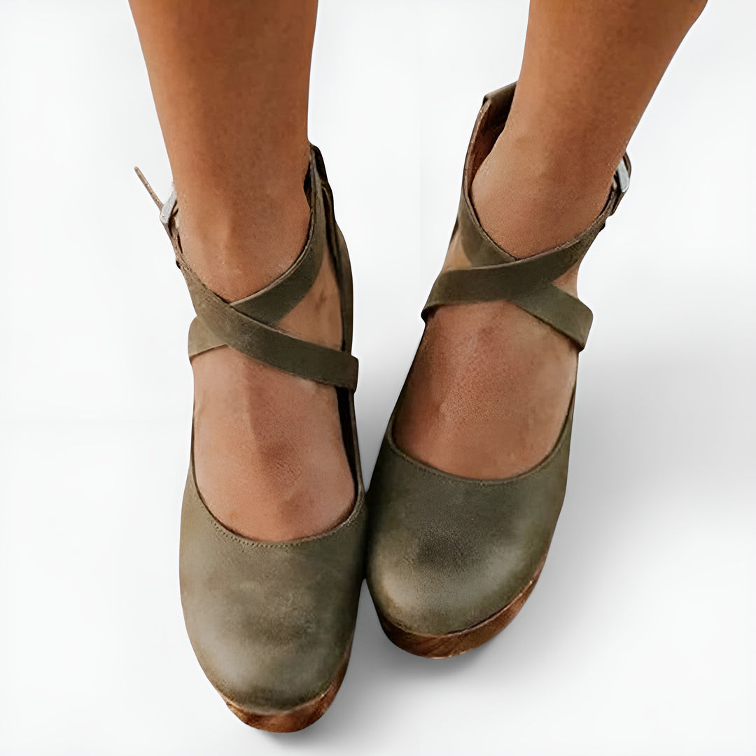 Haneen | Classic Mary Jane Heels with Cross Strap