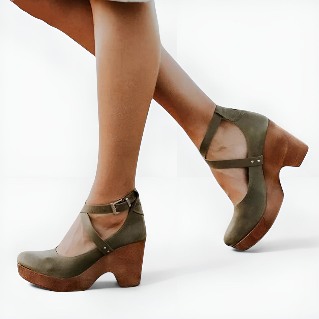 Haneen | Classic Mary Jane Heels with Cross Strap