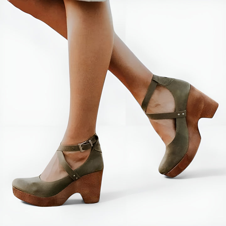Haneen | Classic Mary Jane Heels with Cross Strap