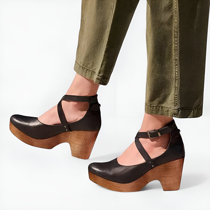 Haneen | Classic Mary Jane Heels with Cross Strap