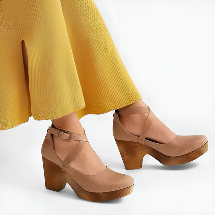 Haneen | Classic Mary Jane Heels with Cross Strap