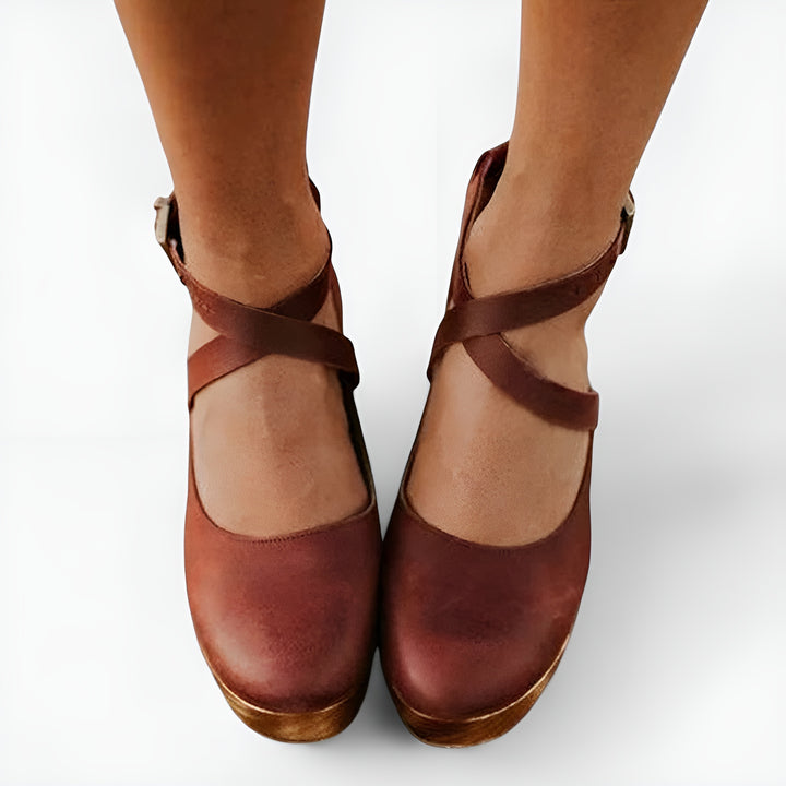 Haneen | Classic Mary Jane Heels with Cross Strap