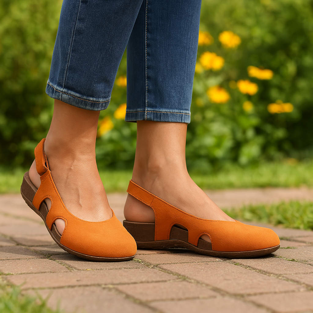 Hannah | Slingback Flats with Cutout Design