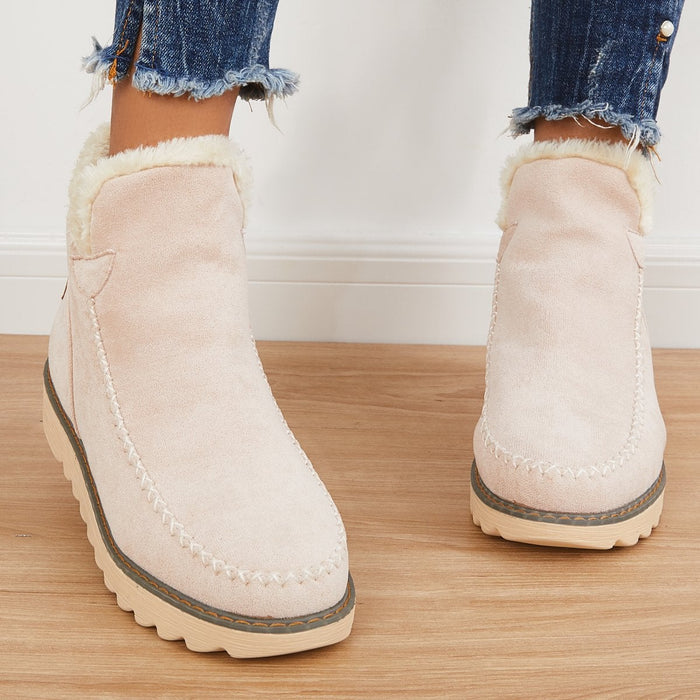 Harper | Lined Ankle Boots With Platform Sole