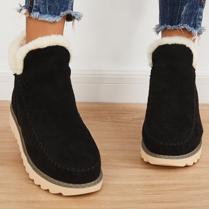 Harper | Lined Ankle Boots With Platform Sole