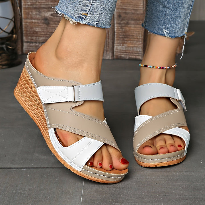 Harper | Wedge Slide Sandals with Strap Detail