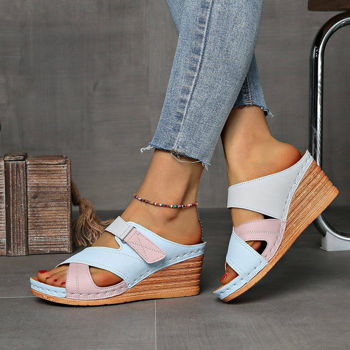 Harper | Wedge Slide Sandals with Strap Detail