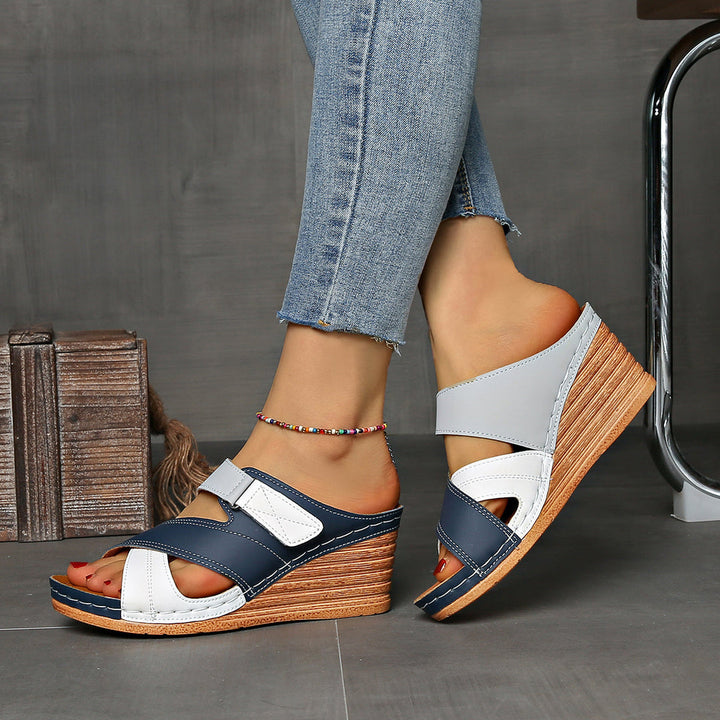 Harper | Wedge Slide Sandals with Strap Detail