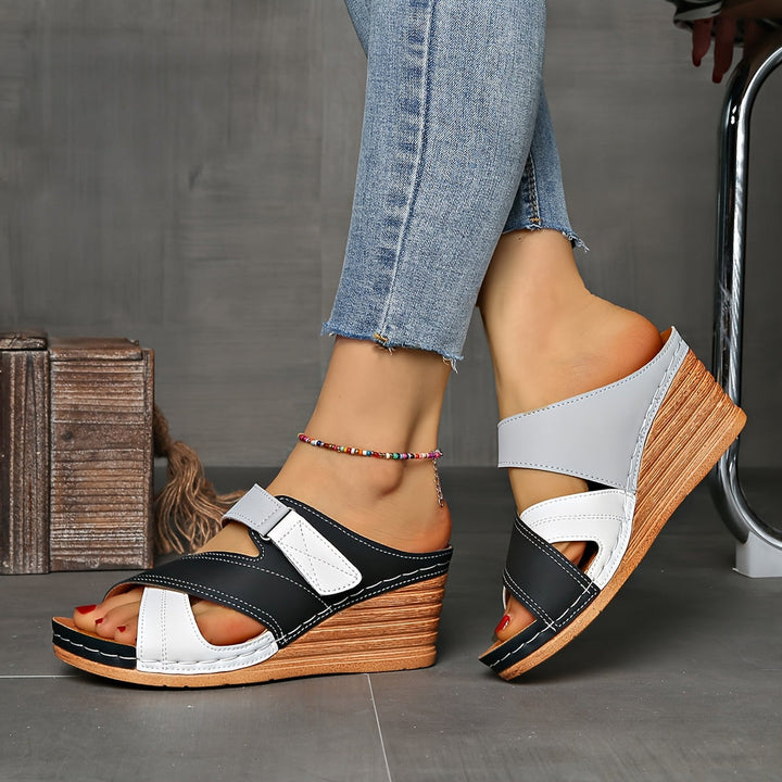 Harper | Wedge Slide Sandals with Strap Detail