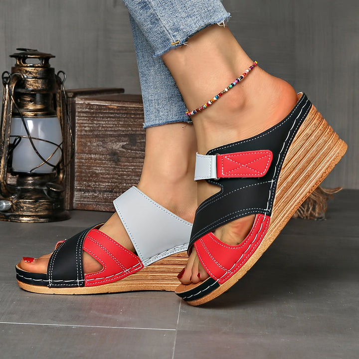 Harper | Wedge Slide Sandals with Strap Detail