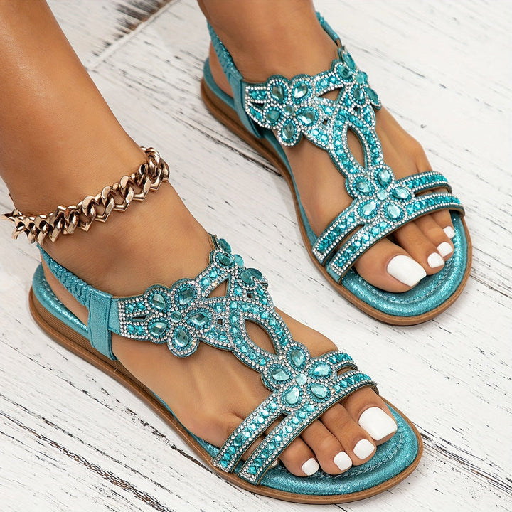 Hesper | Embellished Flat Sandals with Beaded Straps