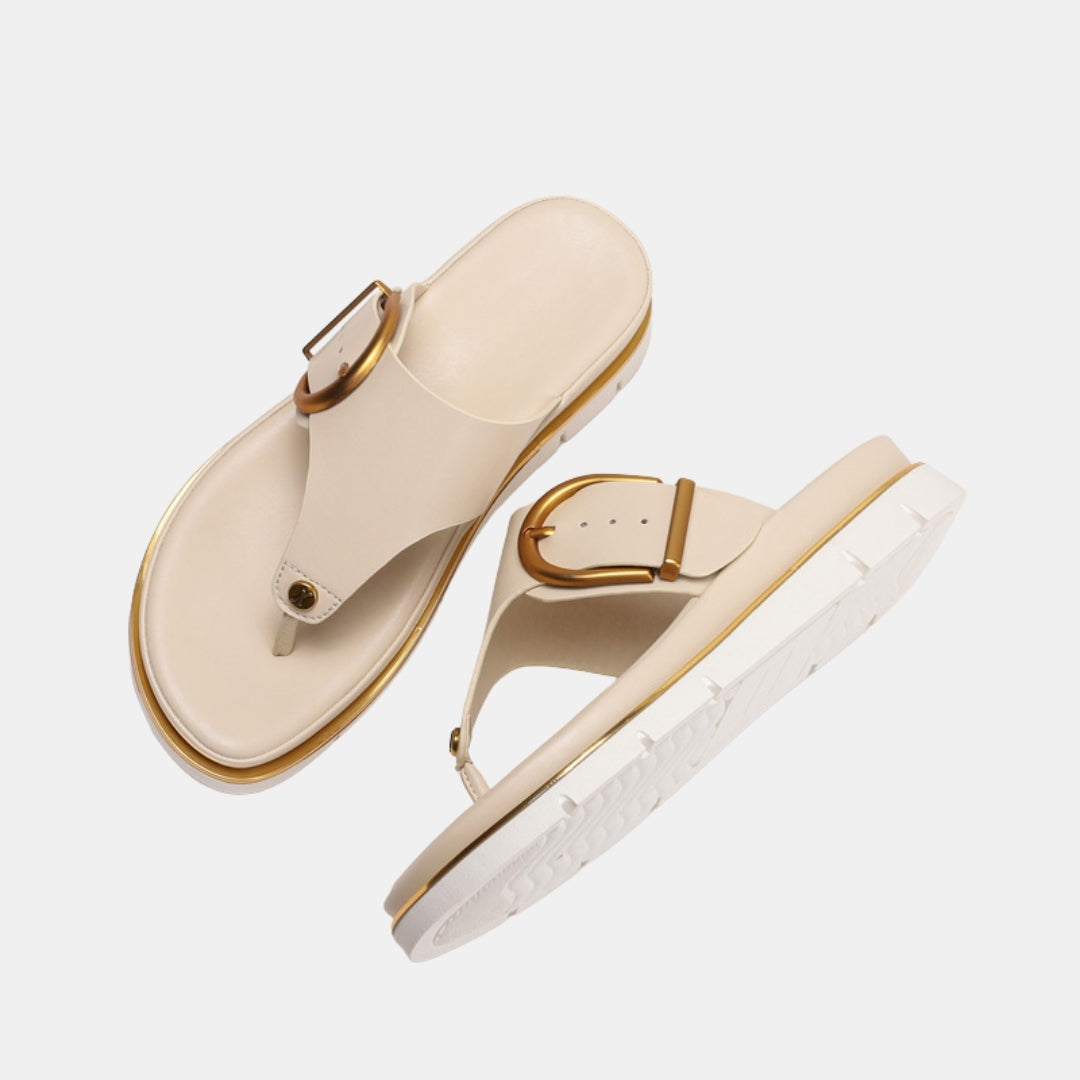 Hilaria | Refined Thong Sandals with Buckle Detail