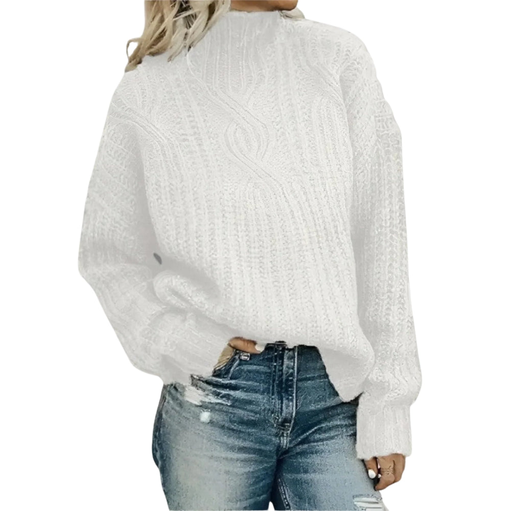 Holland | Cable Knit Sweater with High Neck