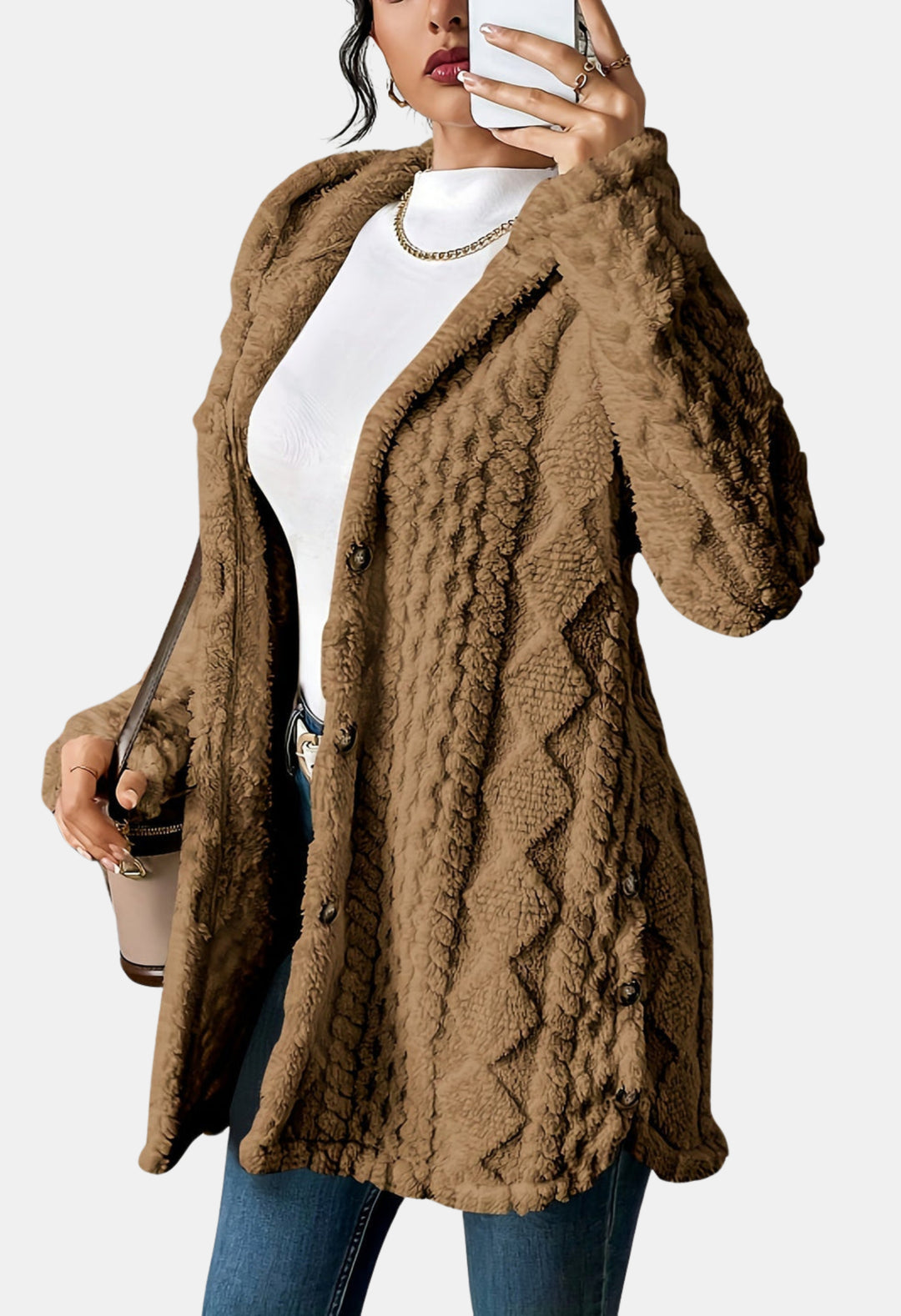 Hollandia | Textured Knit Cardigan with Button Front