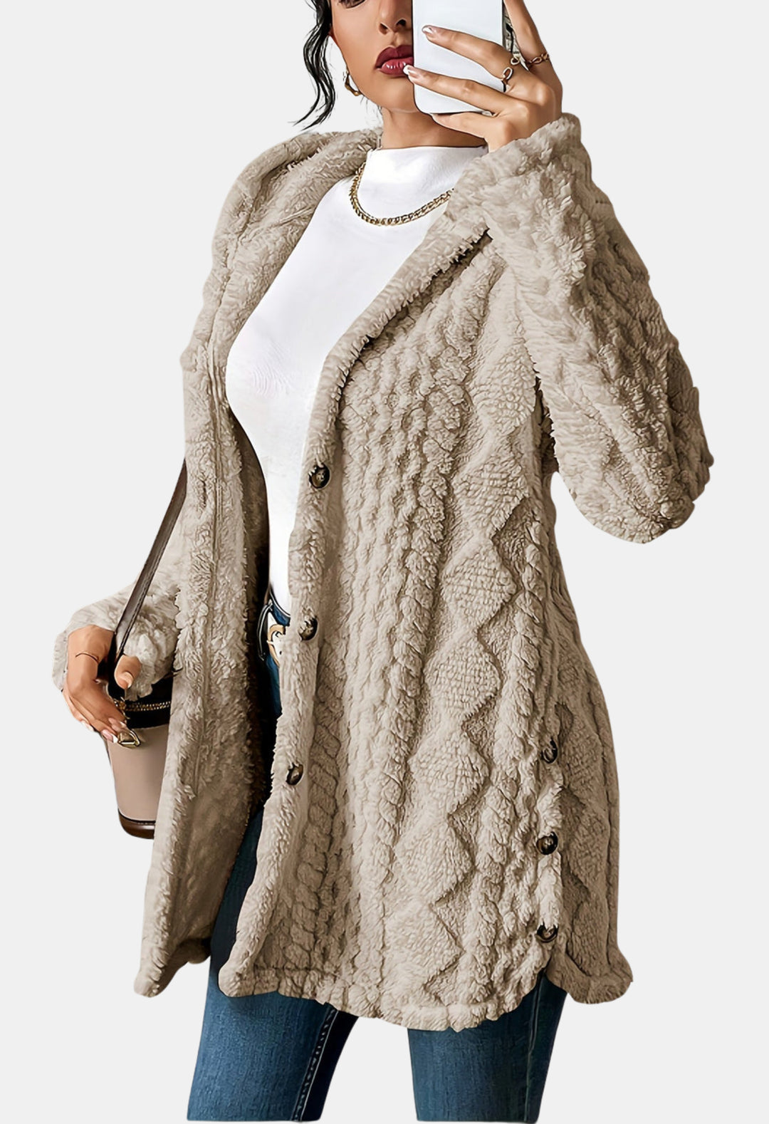Hollandia | Textured Knit Cardigan with Button Front